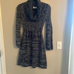 Calvin Klein Charcoal and Black Sweater Dress